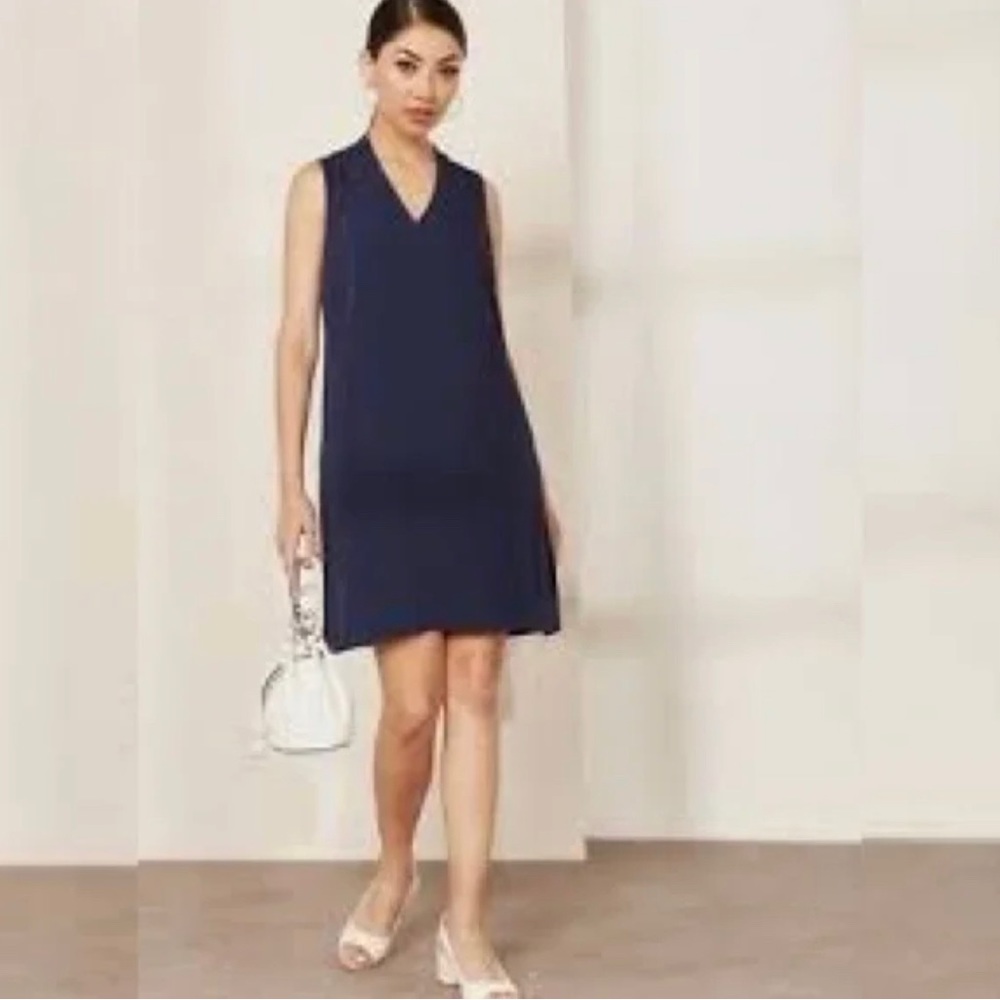 NWT J. Crew 365 Blake V-Neck Shift Dress in Navy XS